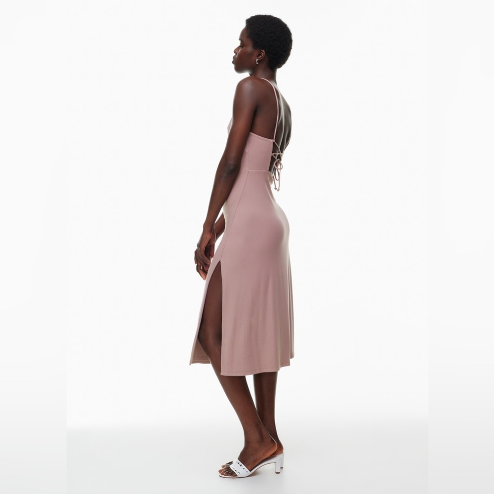 Wilfred by Aritzia Dreamweaver Midi Jersey Dress in Mocha Brown, size Medium - Picture 16 of 16